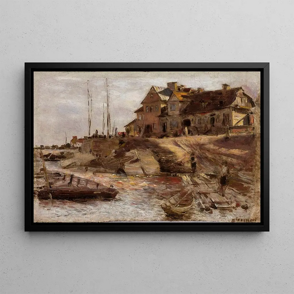 Aleksander Gierymski - Harbour in Solec sketch.webp