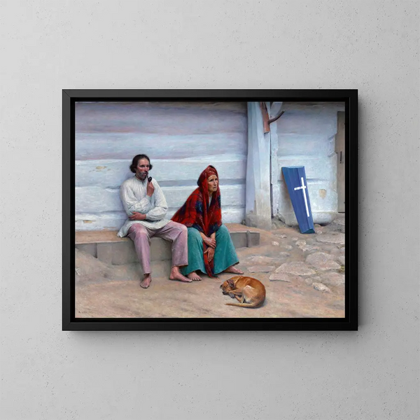 Landelijke grafkist schilderij - Aleksander Gierymski — ingelijst kunstwerk aan de muur