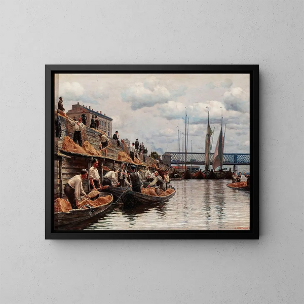 van het zandwerkers schilderij - Aleksander Gierymski — ingelijst kunstwerk aan de muur