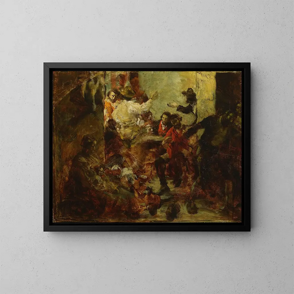 Schets van een taverne in Rome - Aleksander Gierymski — ingelijst kunstwerk aan de muur