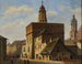 an Old painting of the town hall on Wolnica square in Kazimierz, Kraków - Aleksander Gryglewski — artwork view