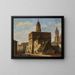 an Old painting of the town hall on Wolnica square in Kazimierz, Kraków - Aleksander Gryglewski — framed artwork on a wall