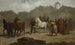 Markt met paarden - Aleksander Kotsis — weergave van het kunstwerk