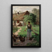 Reproduction of the painting Young Village Girl Feeding Chickens - Aleksander Mroczkowski