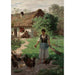 Reproduction of the painting Young Village Girl Feeding Chickens - Aleksander Mroczkowski