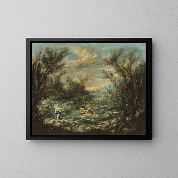 De Christus aan de oever van het Meer van Galilea - Alessandro Magnasco — ingelijst kunstwerk aan de muur