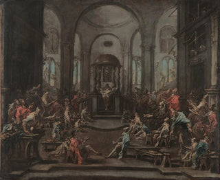 Interieur van een synagoge - Alessandro Magnasco — weergave van het kunstwerk