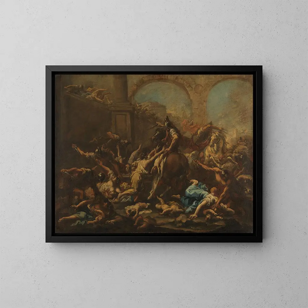 Massacre des Innocents - Alessandro Magnasco — ingelijst kunstwerk aan de muur