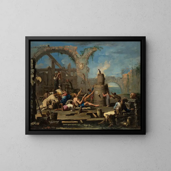De Getemde Ekster - Alessandro Magnasco — ingelijst kunstwerk aan de muur
