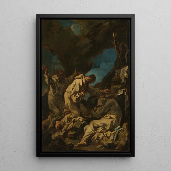 Drie camaldolese monniken in extatische gebed - Alessandro Magnasco — ingelijst kunstwerk aan de muur
