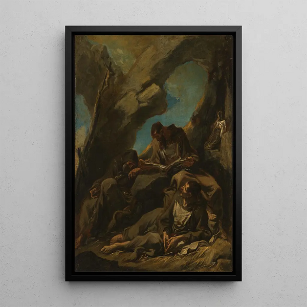 Reproductie van het schilderij Drie camaldolese monniken in meditatieve gebed - Alessandro Magnasco
