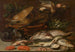 Vissen, schaaldieren, gevogelte, groenten en een kat - Alexander Adriaenssen — weergave van het kunstwerk