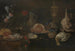 Natuurschilderij met bloemen, ham, wild, schelpdieren en fruit - Alexander Adriaenssen — weergave van het kunstwerk