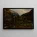 Mountain landscape painting with wooden cabins - Alexander Brodszky — framed artwork on a wall