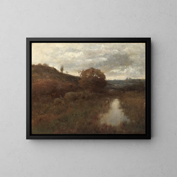 Landschap in de herfst en vijver - Alexander Helwig Wyant — ingelijst kunstwerk aan de muur