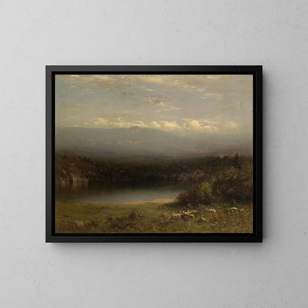 Bergmeer - Alexander Helwig Wyant — ingelijst kunstwerk aan de muur