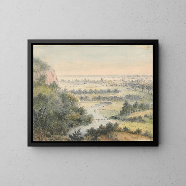 New Haven vanaf East Rock - Alexander Jackson Davis — ingelijst kunstwerk aan de muur