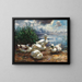 Eenden op het Chiemsee-meer tijdens een opkomende storm - Alexander Koester — ingelijst kunstwerk aan de muur