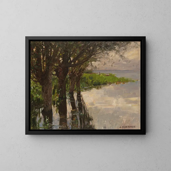 Reichenau, Weiden am See, zon - Alexander Koester — ingelijst kunstwerk aan de muur