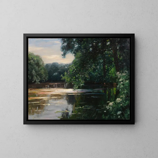 Vijver van Viktring - Alexander Koester — ingelijst kunstwerk aan de muur