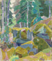 Landschap met bomen - Alexander Konstantinovitch Bogomazov — weergave van het kunstwerk
