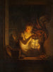 Een vrouw met een lantaarn - Alexander Laurus — weergave van het kunstwerk