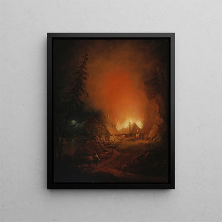 Alexander Laurus - Fire At Night In A Peasant House.webp