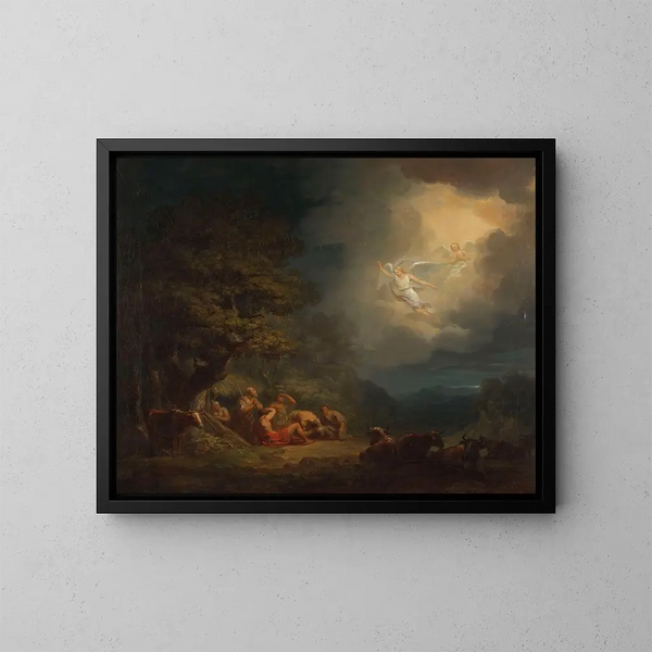 Revelatie van de engelen aan de herders - Alexander Laurus — ingelijst kunstwerk aan de muur