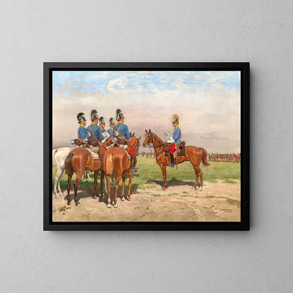 Officier en draak - Alexander Pock — ingelijst kunstwerk aan de muur
