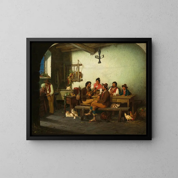 Een feest in een Romeins taverne - Alexander Rizzoni — ingelijst kunstwerk aan de muur