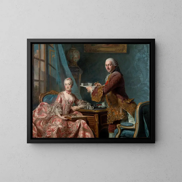 dubbelportret - Alexander Roslin — ingelijst kunstwerk aan de muur