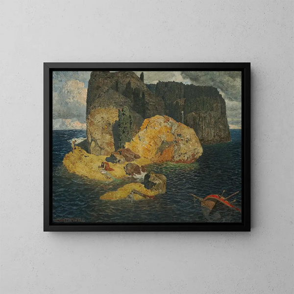 Scheepswrak op een eiland - Alexander Rothaug — ingelijst kunstwerk aan de muur