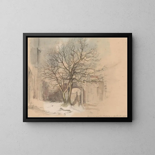 Alexander Schaepkens - Hof van het Sint Antoniusklooster te Maastricht in de winter.webp