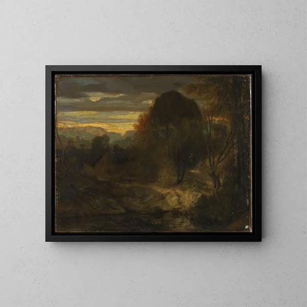 Landschapschilderij van de avond - Alexandre-Gabriel Decamps — ingelijst kunstwerk aan de muur