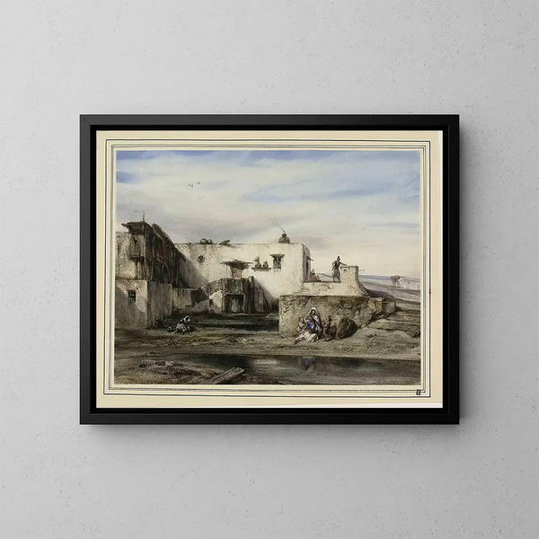 Dorps Grieks - Alexandre-Gabriel Decamps — ingelijst kunstwerk aan de muur