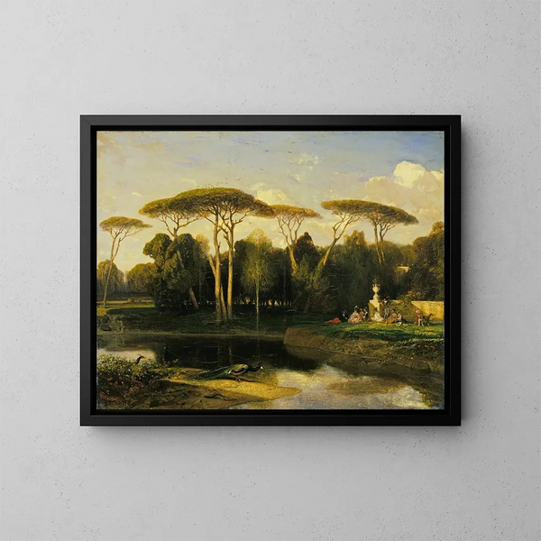 La villa Doria Pamphilj in Rome - Alexandre-Gabriel Decamps — ingelijst kunstwerk aan de muur