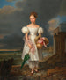 portret van een jong meisje op het strand - Alexandre-Jean Dubois-Drahonet — weergave van het kunstwerk