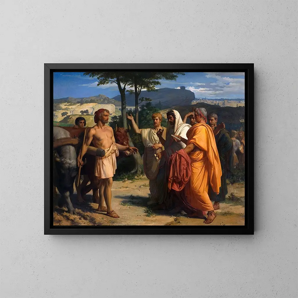 Cincinnatus ontvangt de ambassadeurs van Rome - Alexandre Cabanel — ingelijst kunstwerk aan de muur