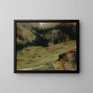 Alpe de Rosenlaui - Alexandre Calame — ingelijst kunstwerk aan de muur