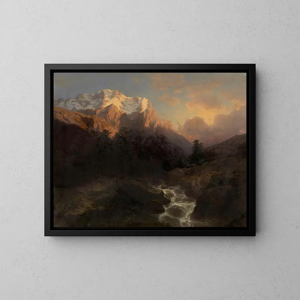 Le Wetterhorn - Alexandre Calame — ingelijst kunstwerk aan de muur