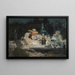 Figuren zittend rond een lamp - Alexandre Falguière — ingelijst kunstwerk aan de muur