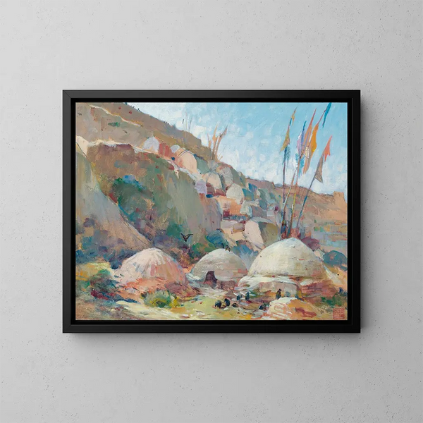 Landschap Chimérique - Alexandre Iacovleff — ingelijst kunstwerk aan de muur