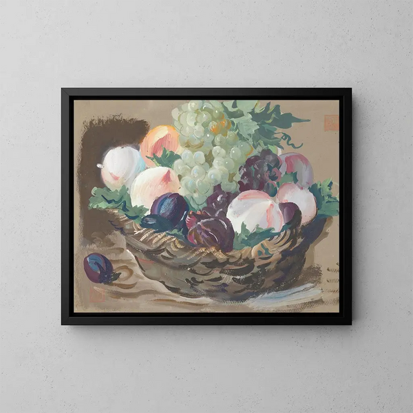 Natuurstudie met witte druiven - Alexandre Iacovleff — ingelijst kunstwerk aan de muur