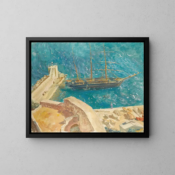 Vue du port de Calvi - Alexandre Iacovleff — ingelijst kunstwerk aan de muur
