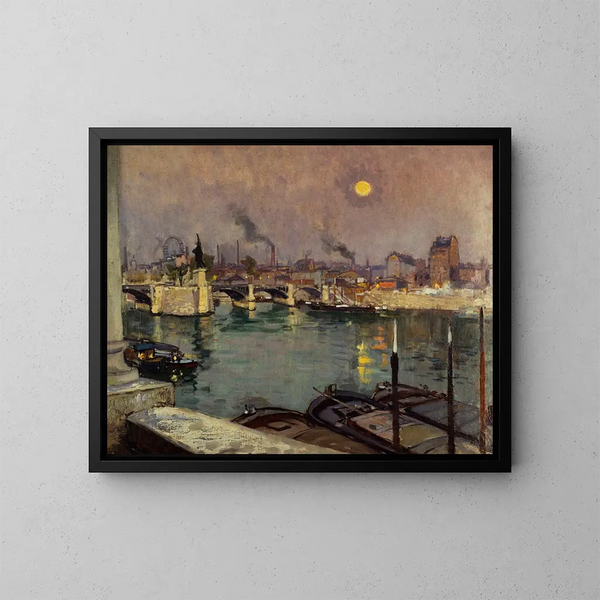 Het Pont de Grenelle gezien vanaf het huis van de kunstenaar, quai Louis-Blériot, huidige 15e en 16e arrondissementen - Alexandre Nozal — ingelijst kunstwerk aan de muur