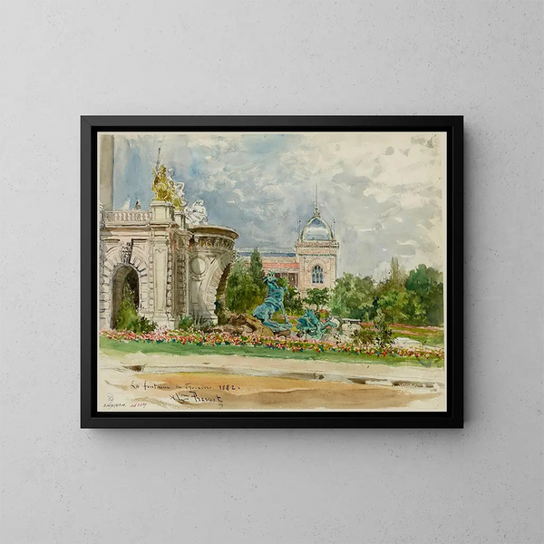 Fontaine du Trocadéro - Alexandre Prévost — ingelijst kunstwerk aan de muur