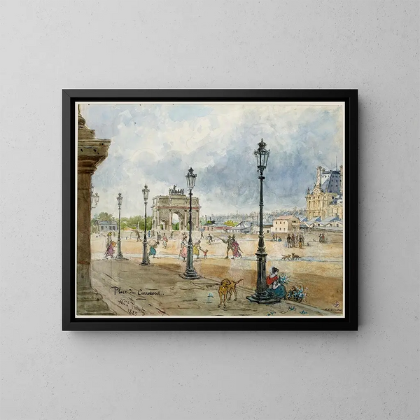 Place du Carrousel - Alexandre Prévost — ingelijst kunstwerk aan de muur