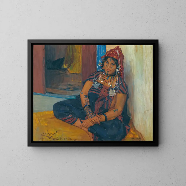 Moubarak in Kairouan - Alexandre Roubtzoff — ingelijst kunstwerk aan de muur