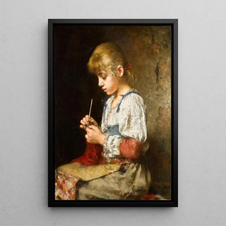 Alexei Harlamoff - Girl Crocheting.webp