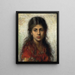 Meis met rode sjaal - Alexei Harlamoff — ingelijst kunstwerk aan de muur
